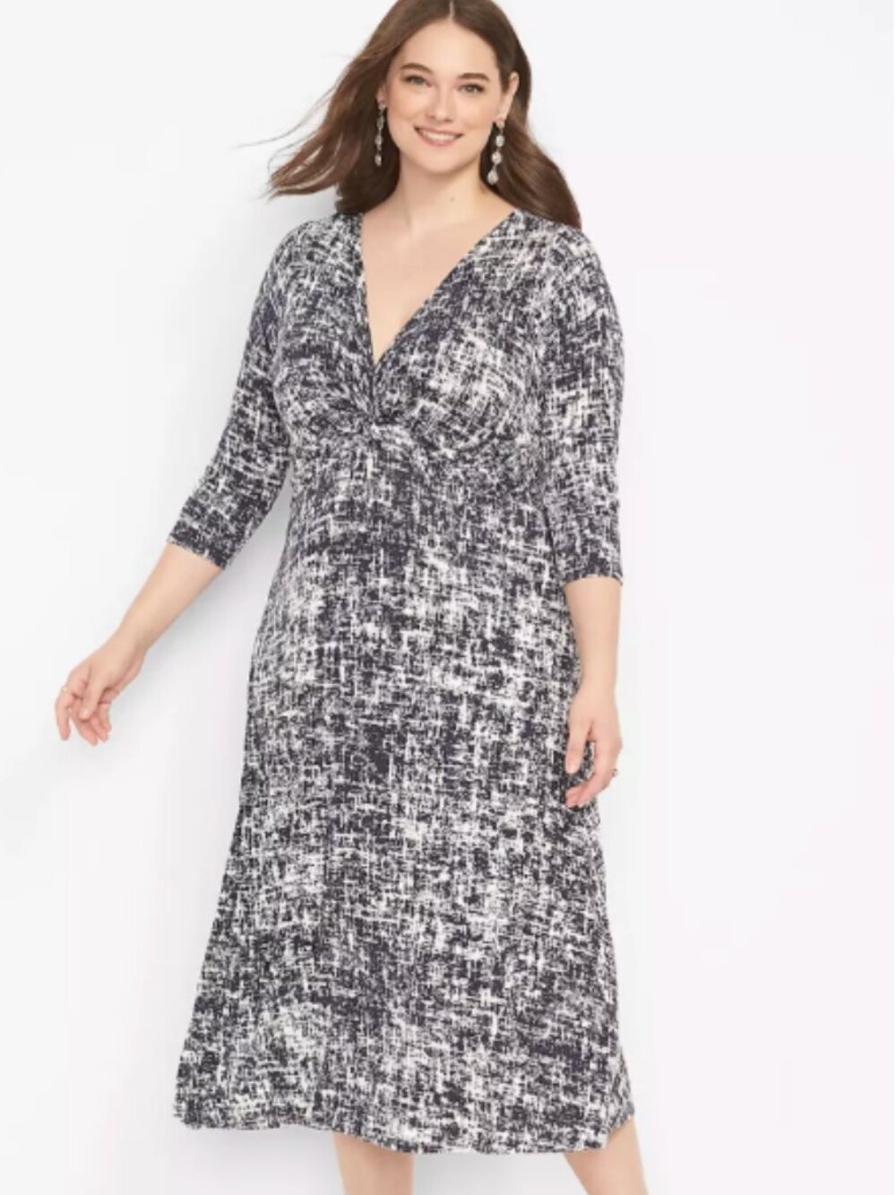 Lane Bryant twist front midi dress